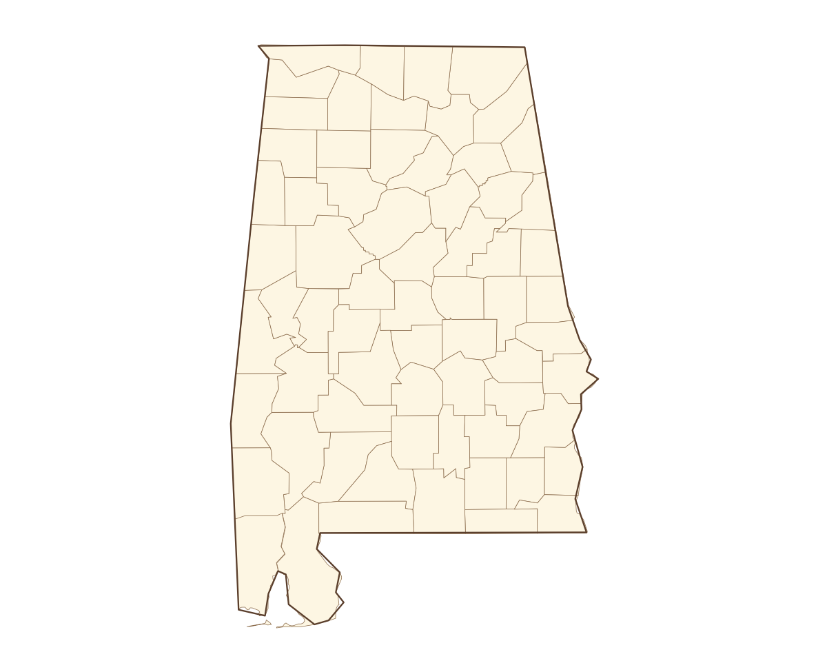 Alabama County Map - free printable map of Alabama