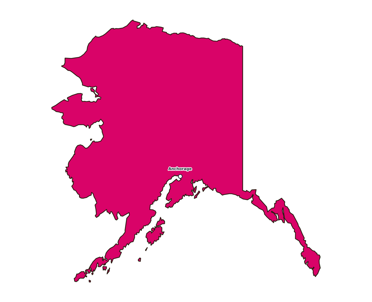 Alaska Labeled Map - free printable map of Alaska