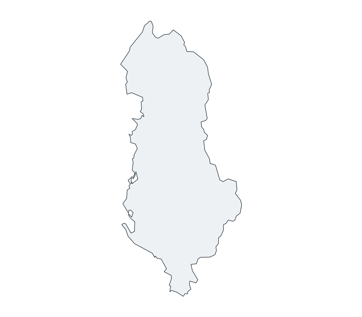 Albania Outline Map - free printable map of Albania