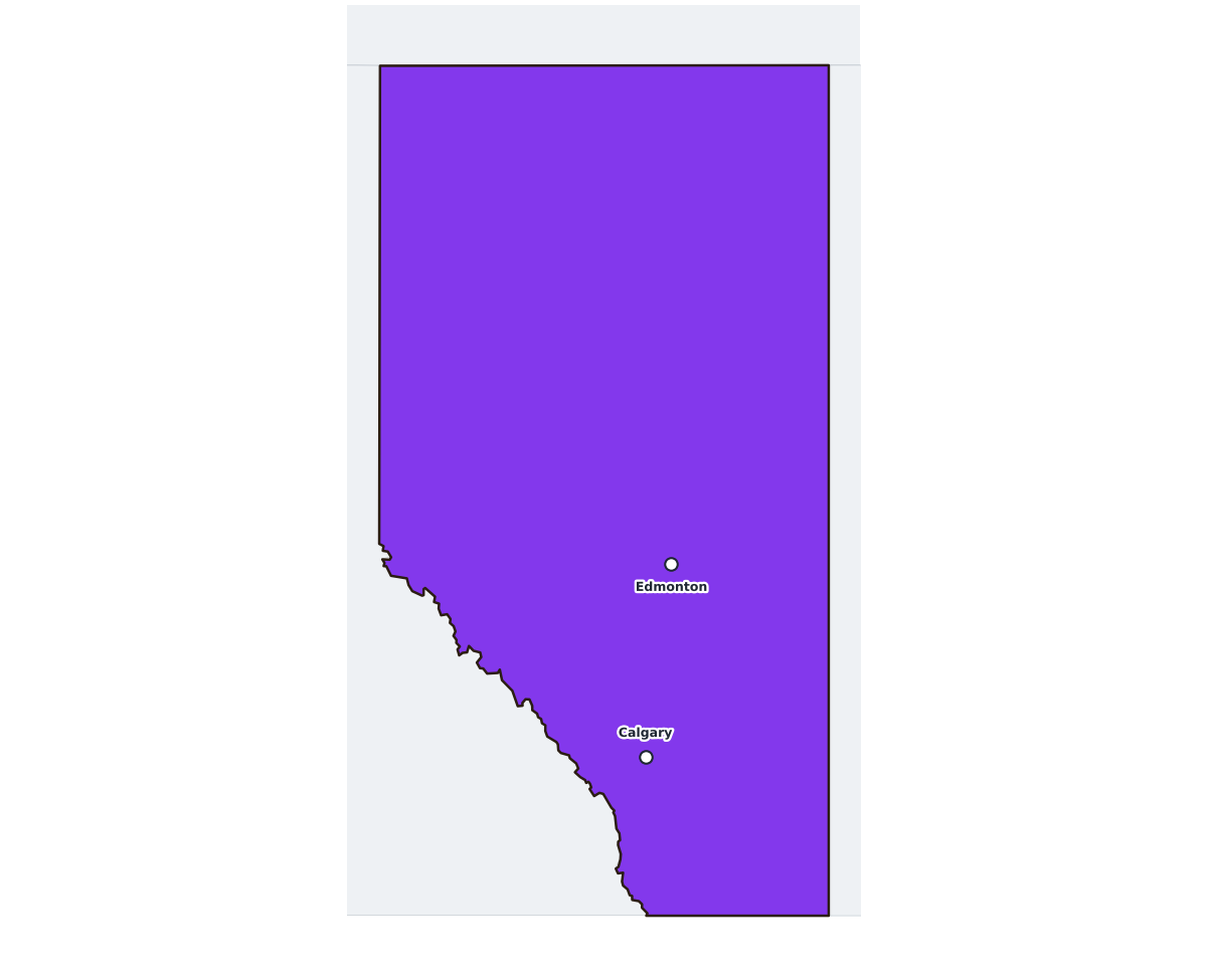 Alberta Labeled Map - free printable map of Alberta