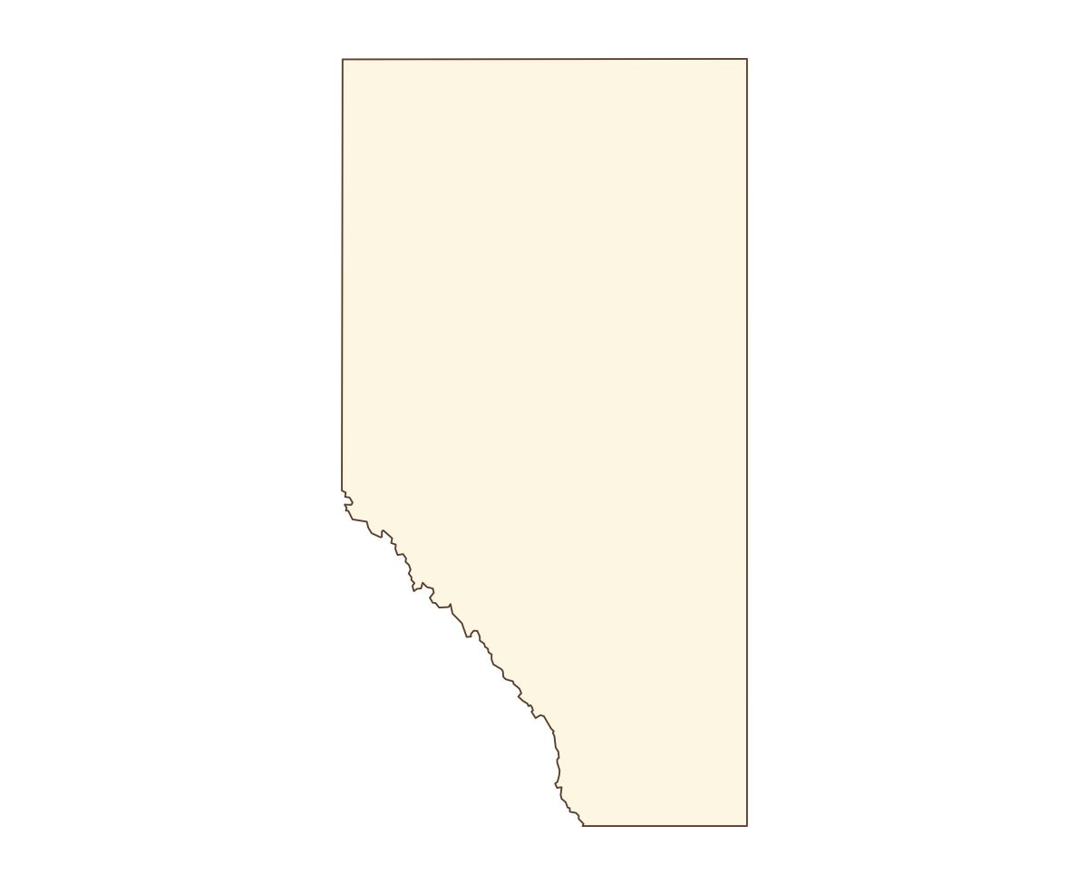 Alberta Blank Outline Map - free printable map of Alberta