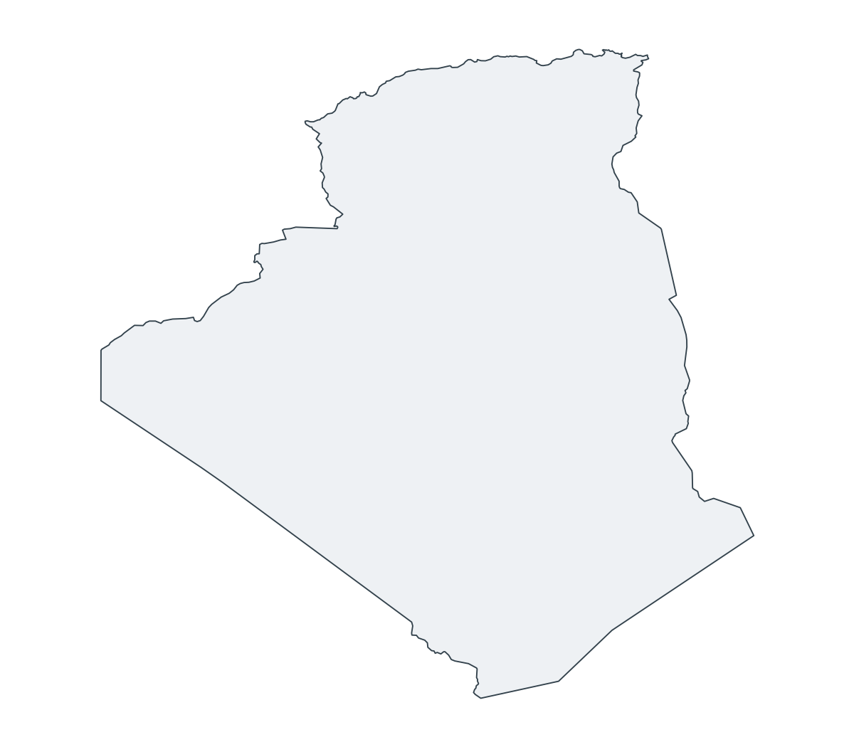 Algeria Outline Map - free printable map of Algeria