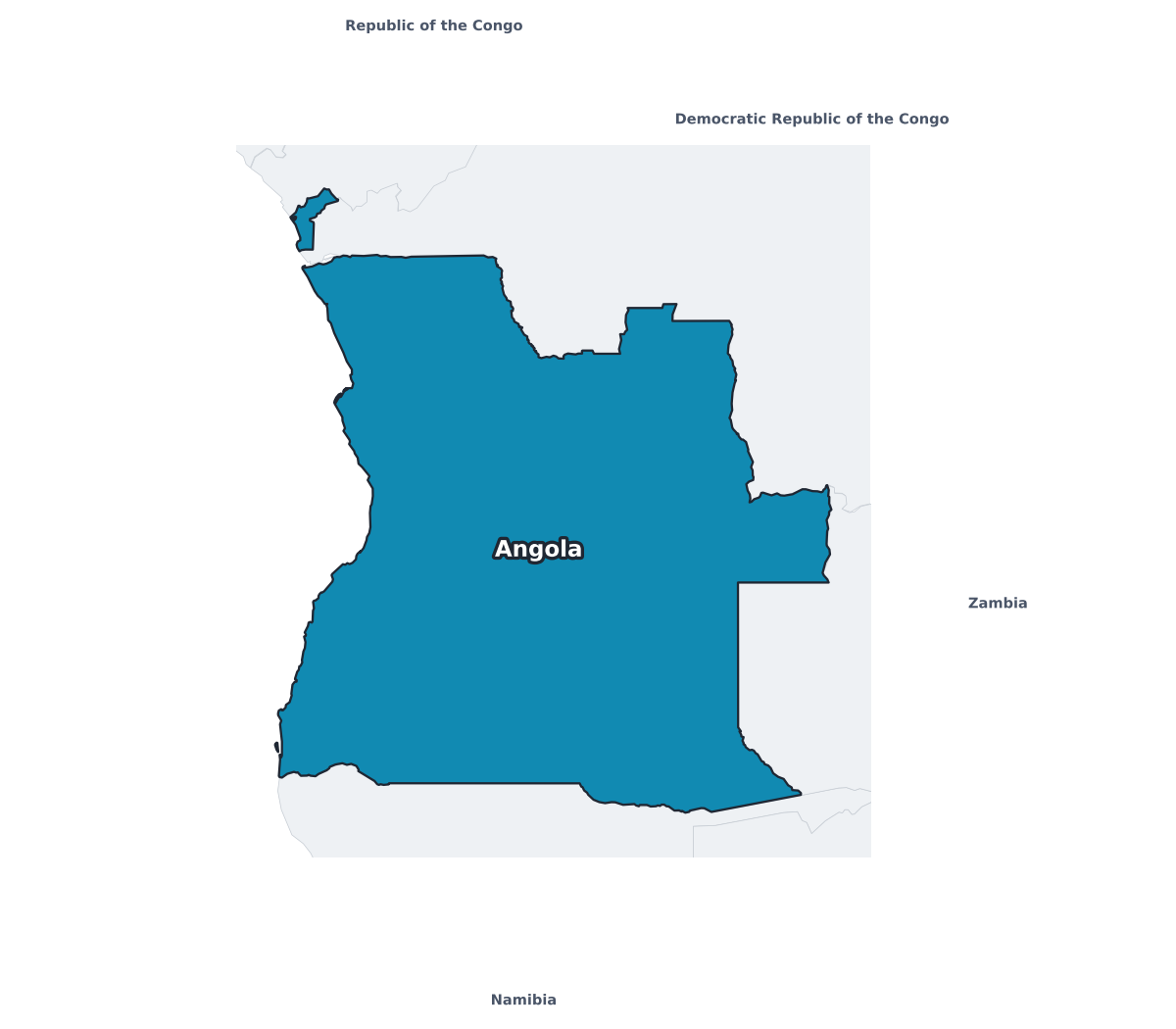 Angola Labeled Map - free printable map of Angola