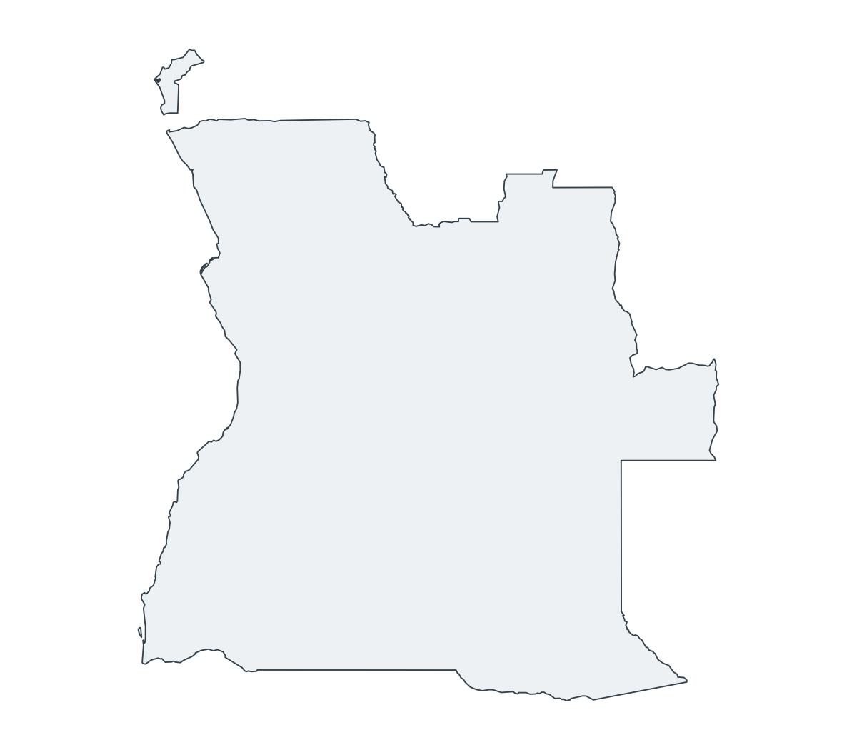 Angola Outline Map - free printable map of Angola