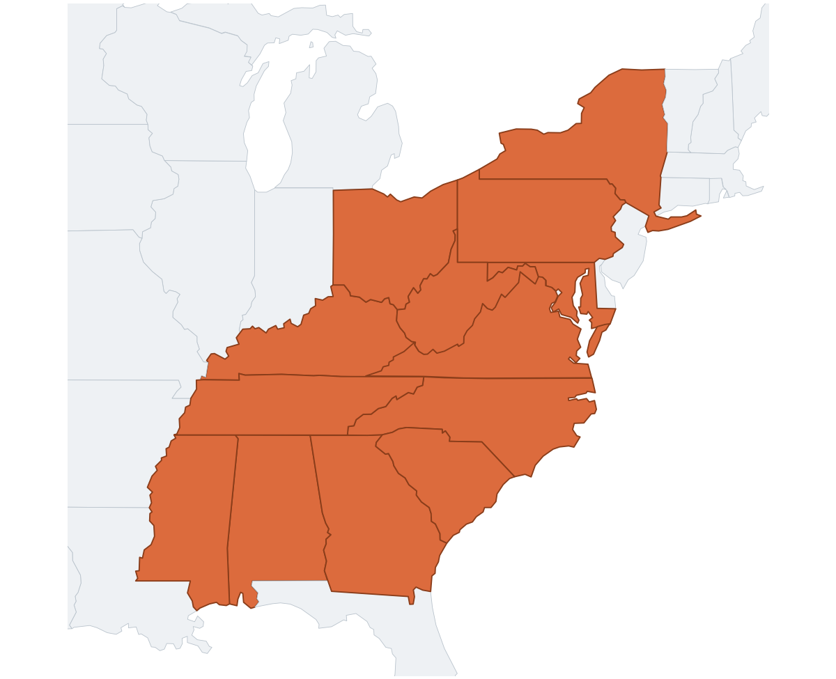 Appalachian Region Region Map - free printable map of Appalachian Region