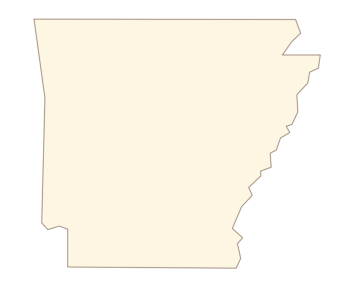 Arkansas Blank Outline Map - free printable map of Arkansas