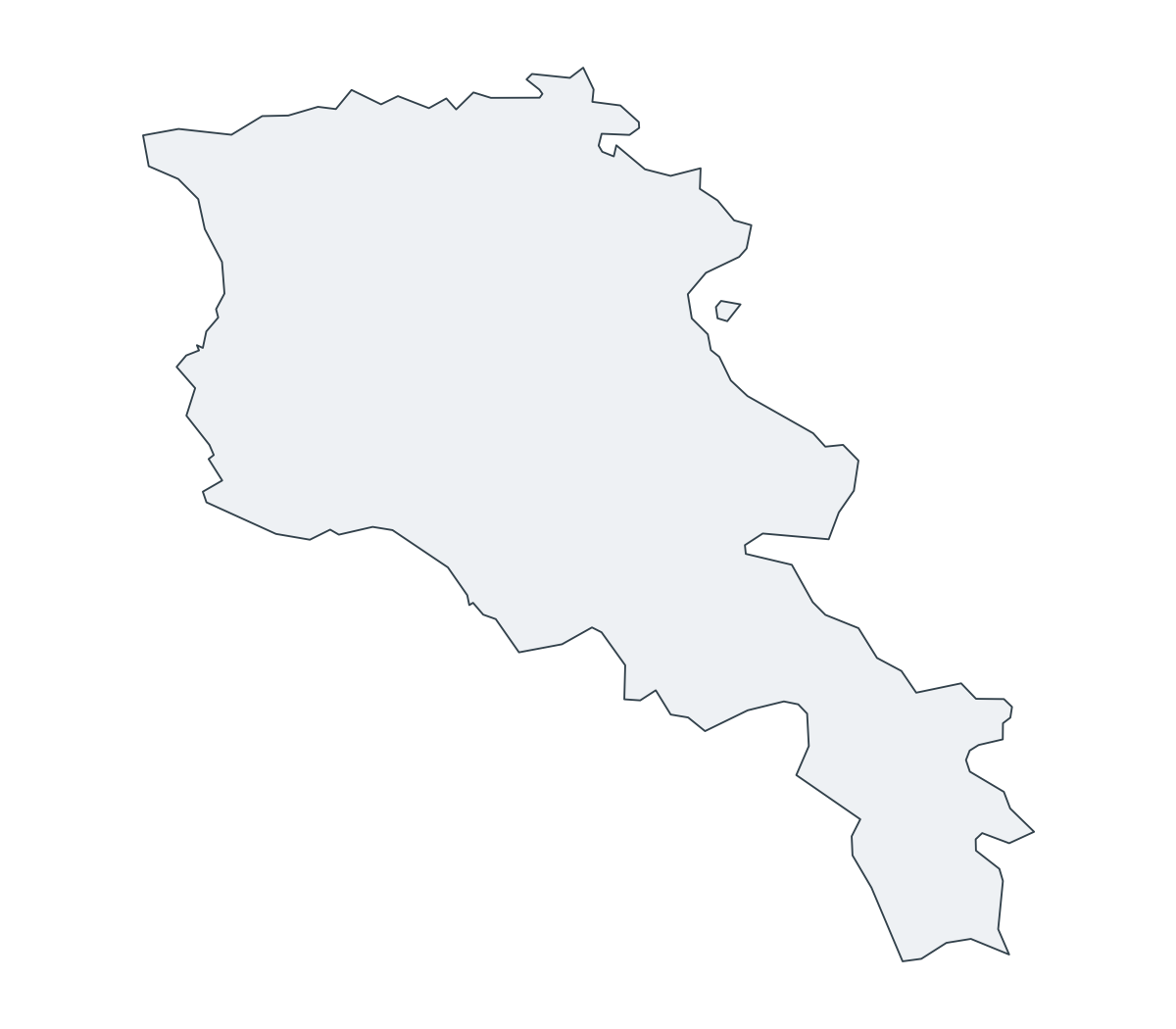 Armenia Outline Map - free printable map of Armenia