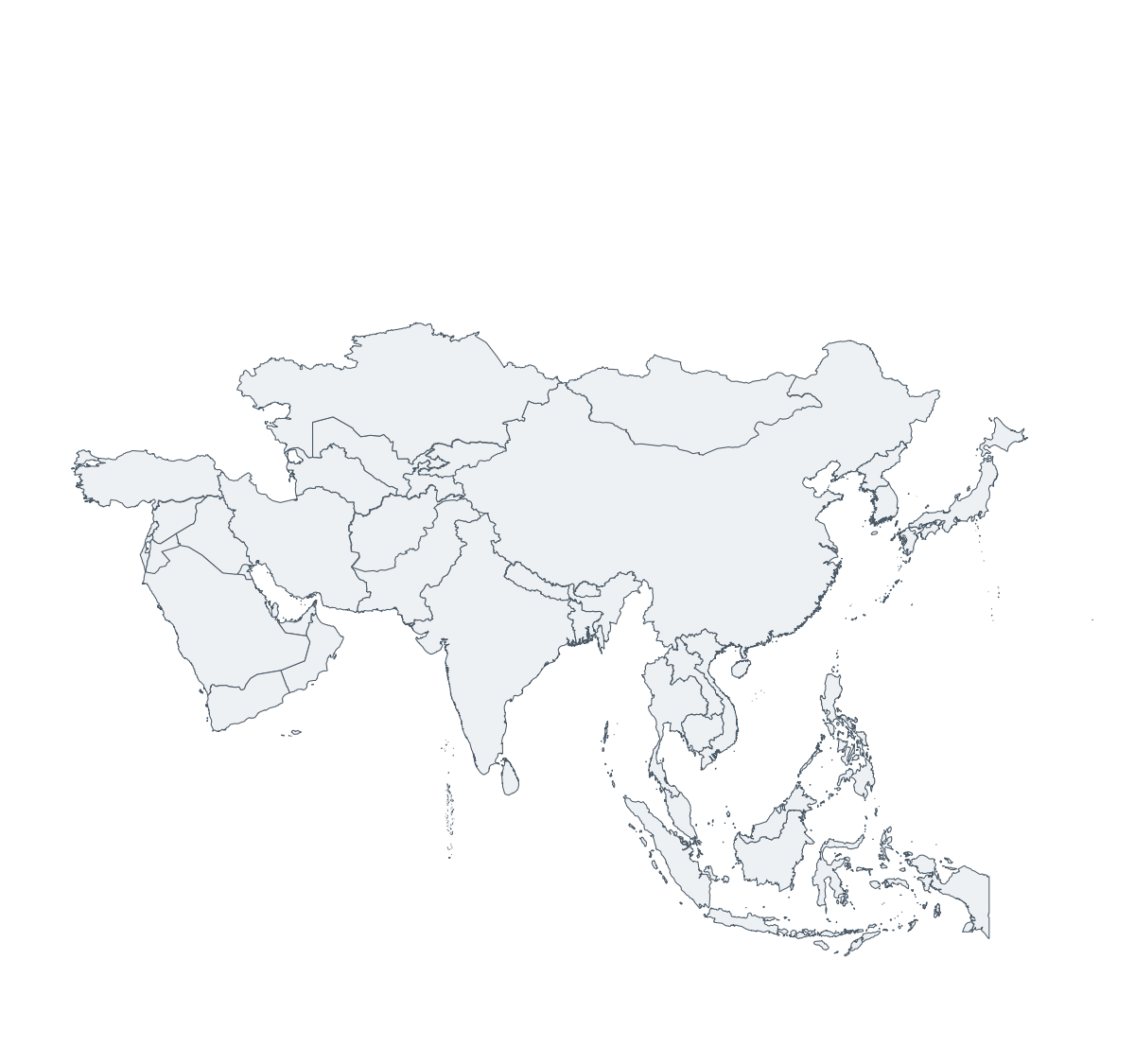 Asia Blank Map - free printable map of Asia