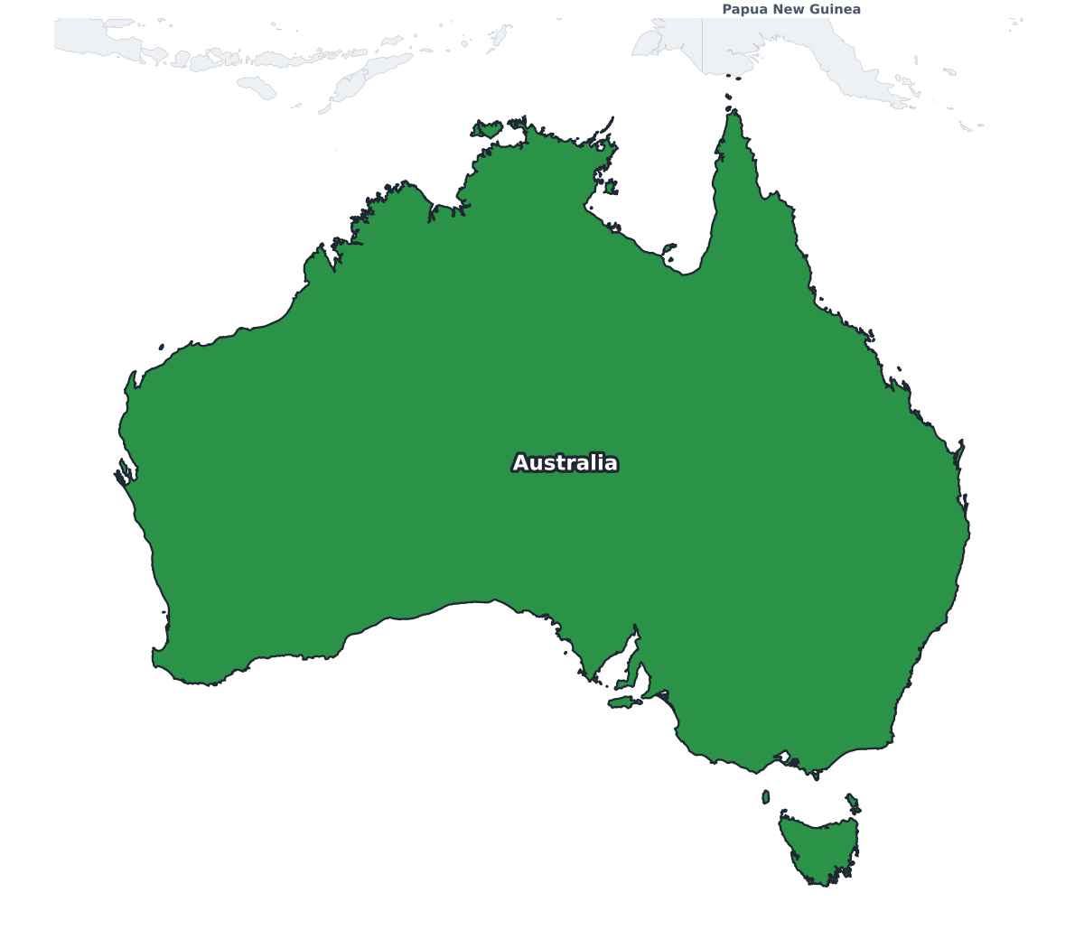 Australia Labeled Map - free printable map of Australia