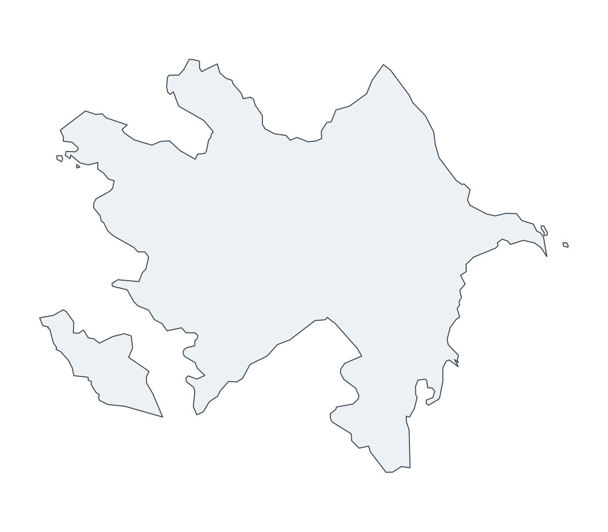 Azerbaijan Outline Map - free printable map of Azerbaijan