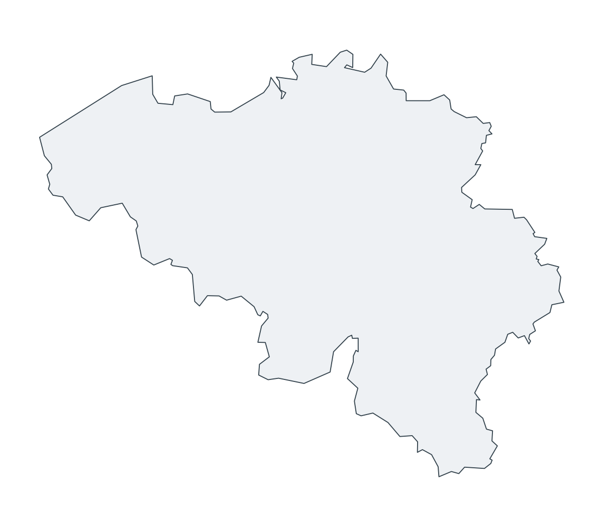 Belgium Outline Map - free printable map of Belgium