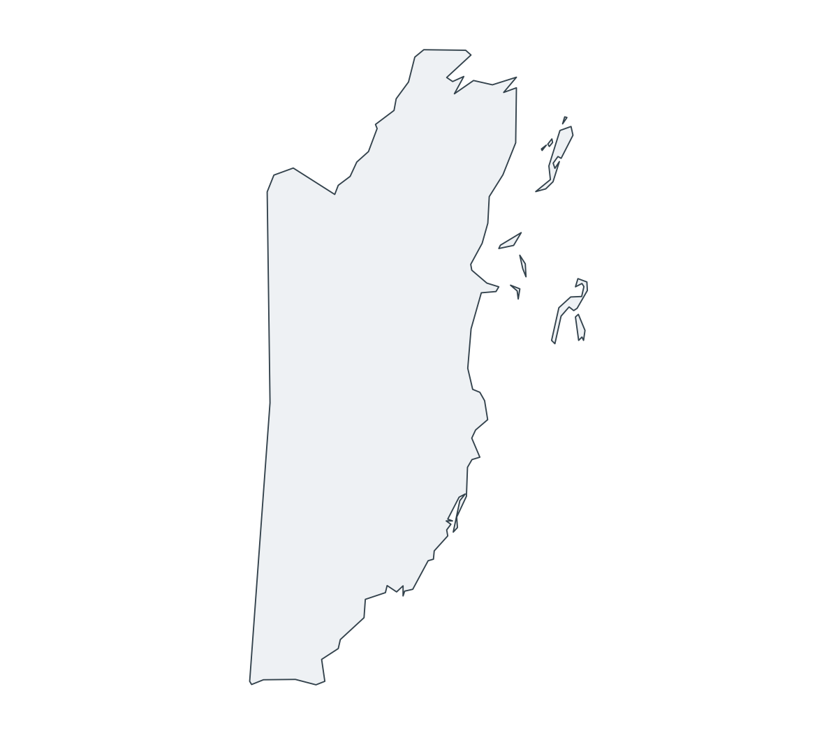 Belize Outline Map - free printable map of Belize