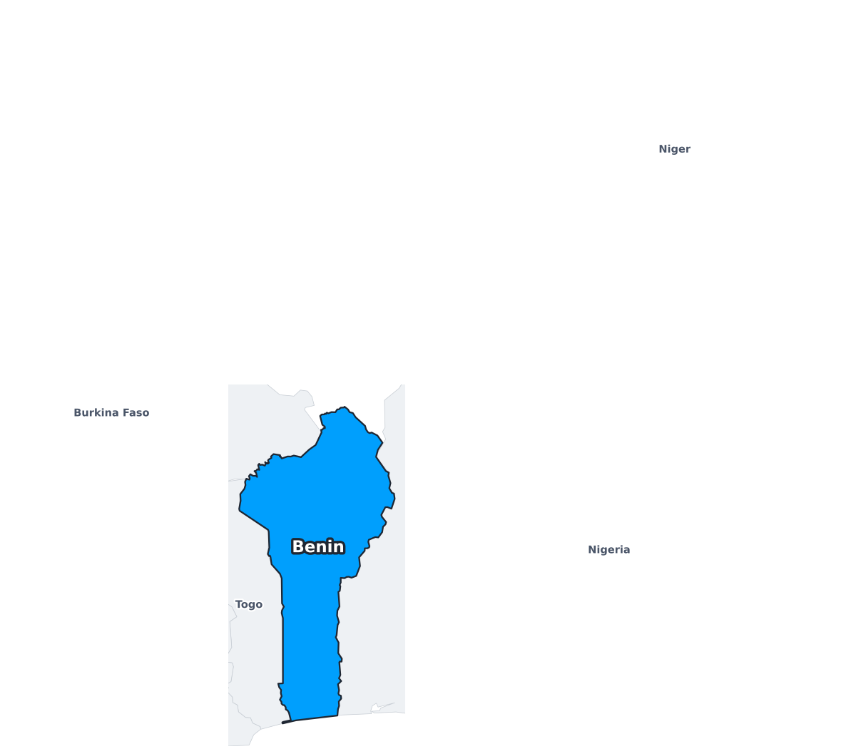 Benin Labeled Map - free printable map of Benin