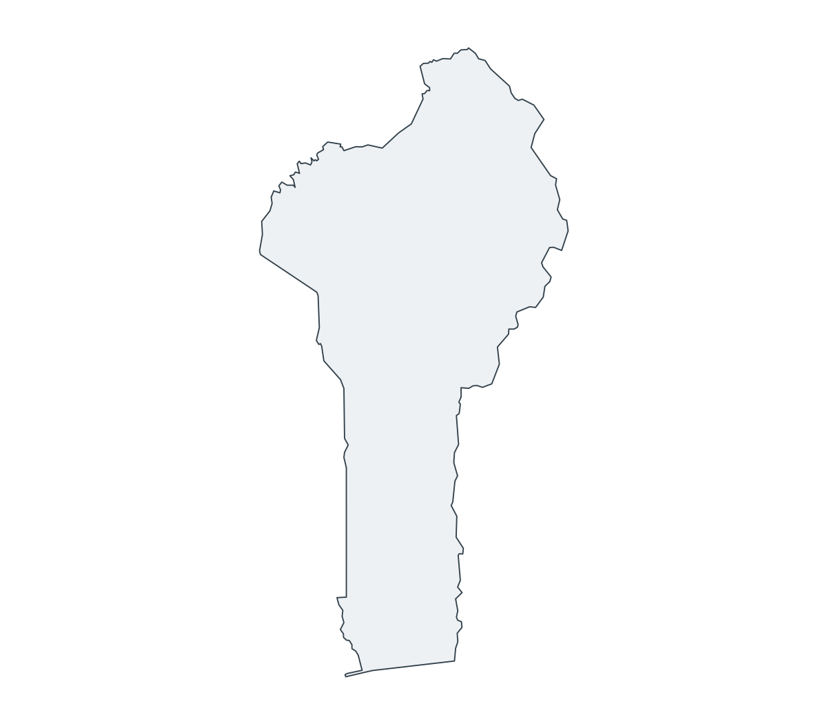 Benin Outline Map - free printable map of Benin