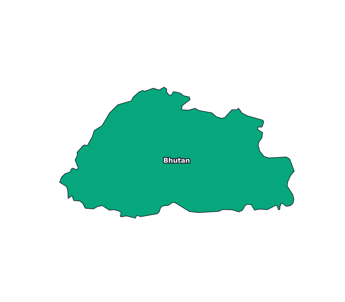 Bhutan Labeled Map - free printable map of Bhutan