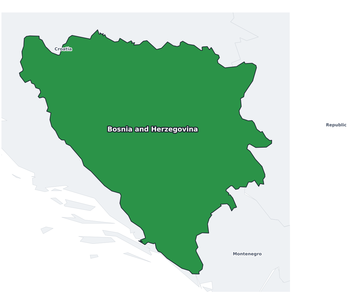 Bosnia and Herzegovina Labeled Map - free printable map of Bosnia and Herzegovina