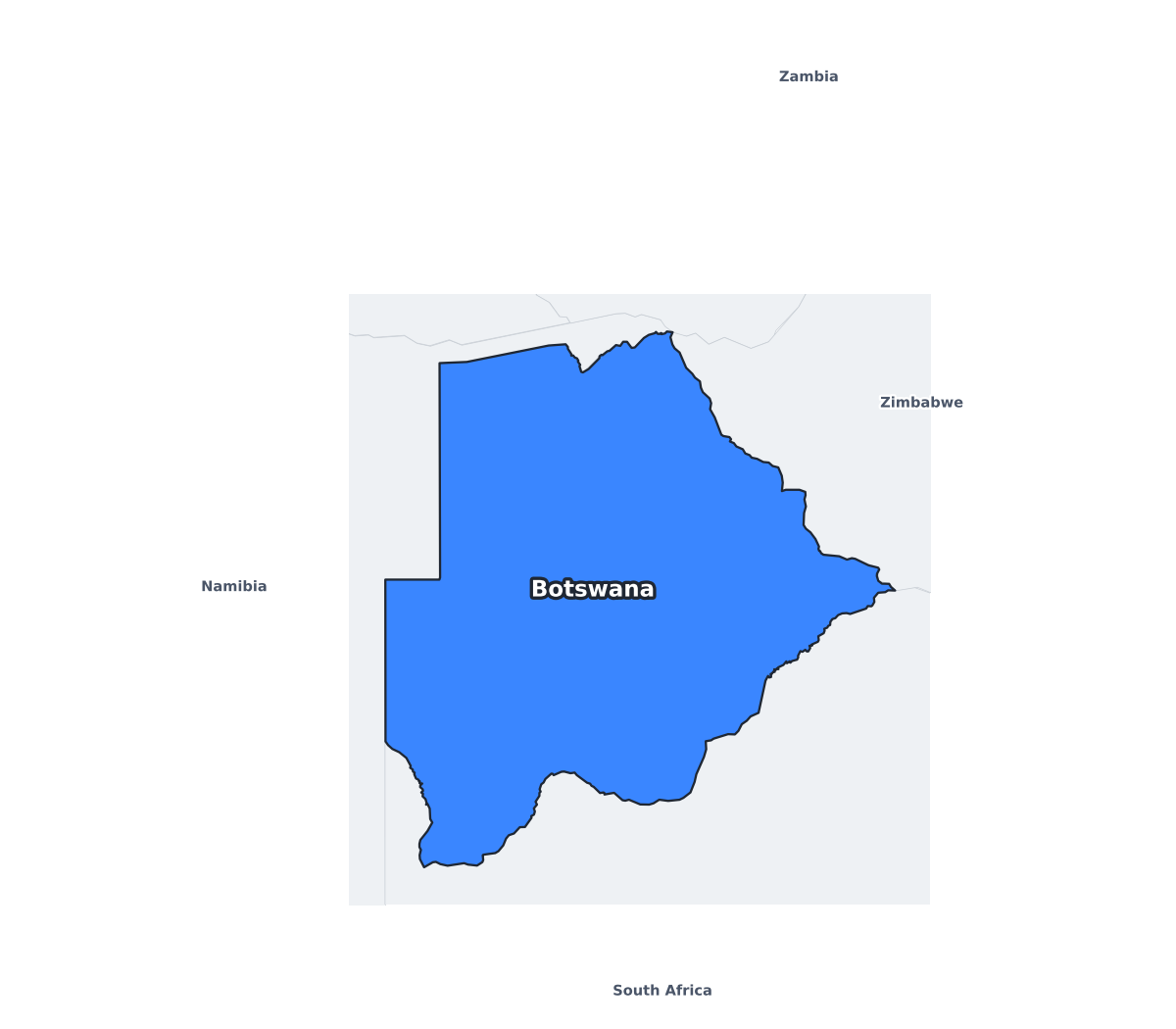 Botswana Labeled Map - free printable map of Botswana