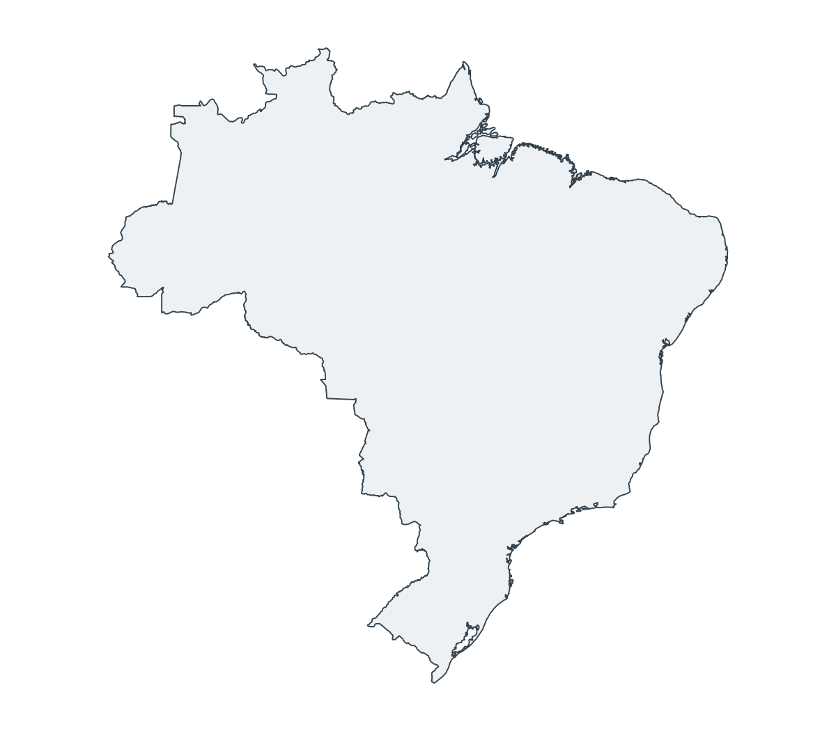 Brazil Outline Map - free printable map of Brazil