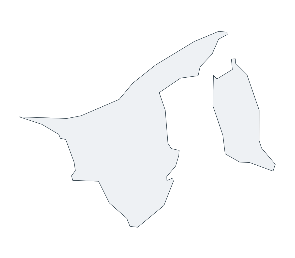 Brunei Outline Map - free printable map of Brunei
