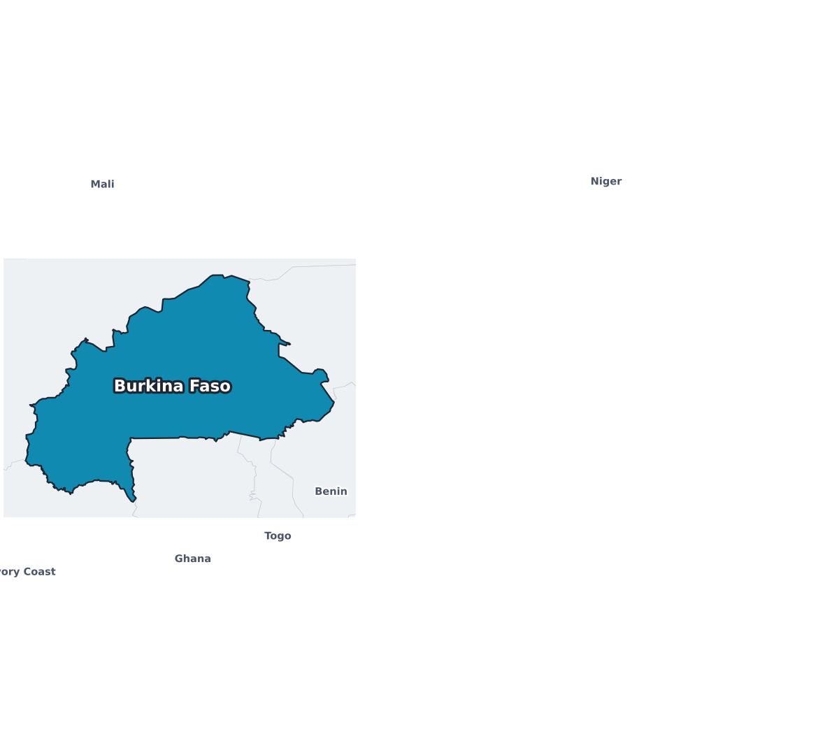 Burkina Faso Labeled Map - free printable map of Burkina Faso