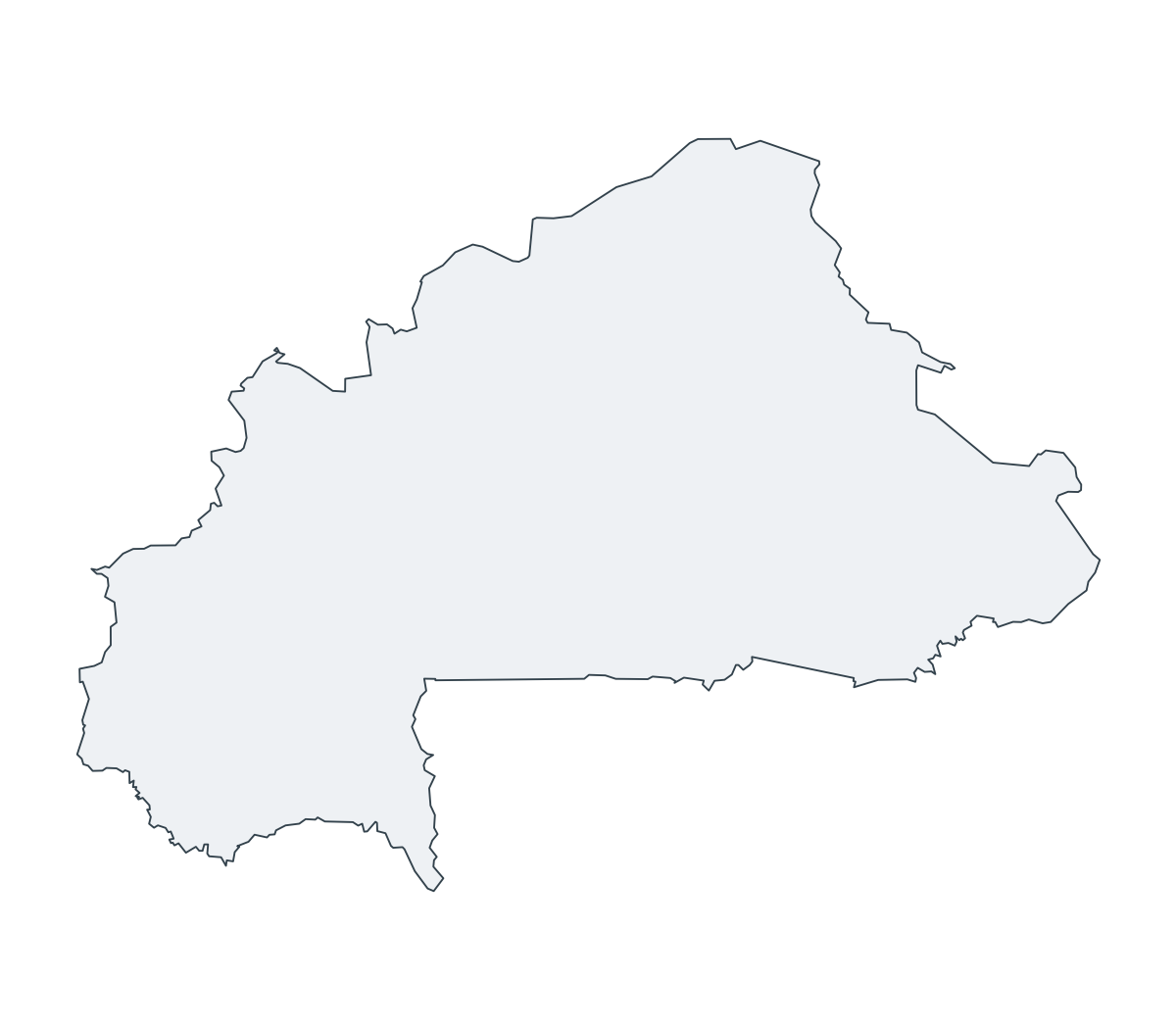 Burkina Faso Outline Map - free printable map of Burkina Faso