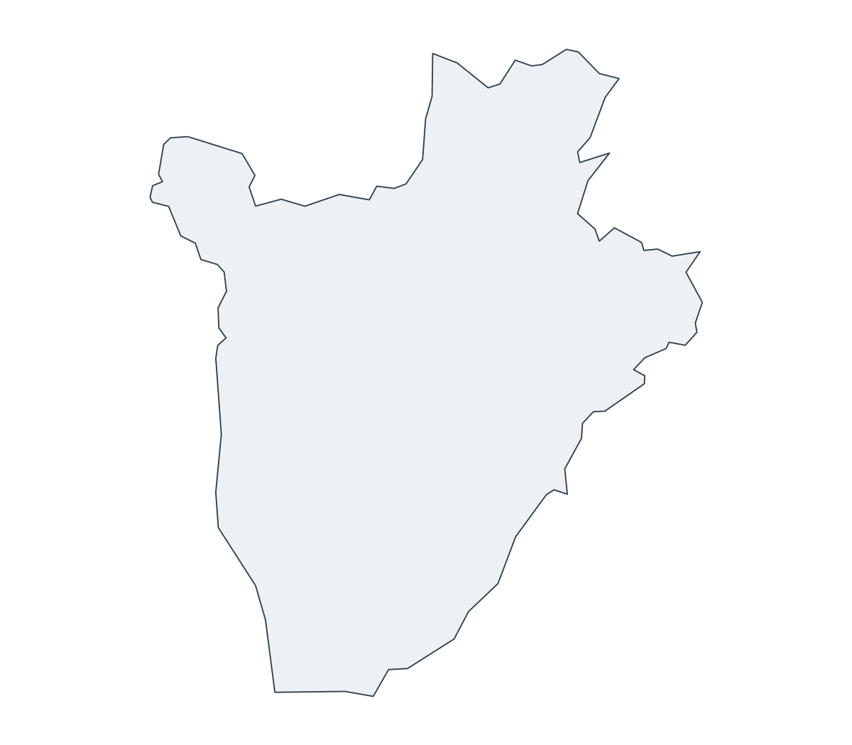 Burundi Outline Map - free printable map of Burundi