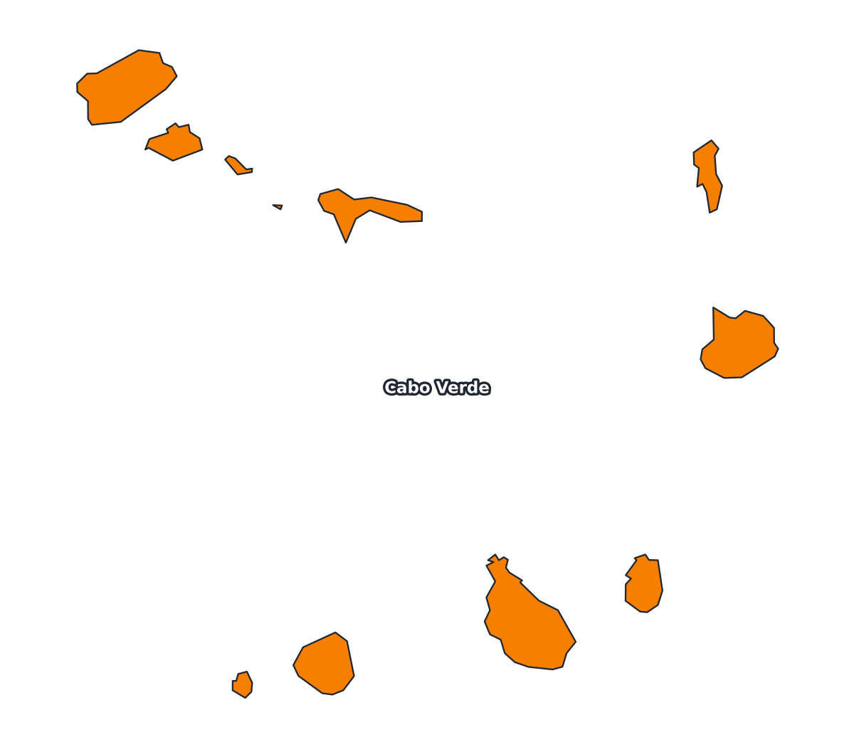 Cabo Verde Labeled Map - free printable map of Cabo Verde