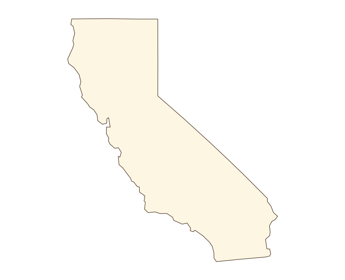 California Blank Outline Map - free printable map of California
