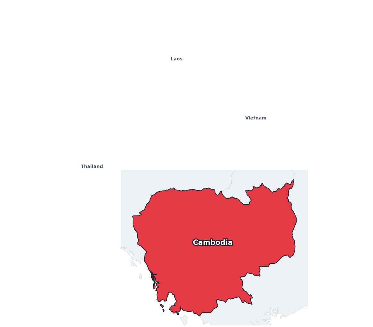 Cambodia Labeled Map - free printable map of Cambodia