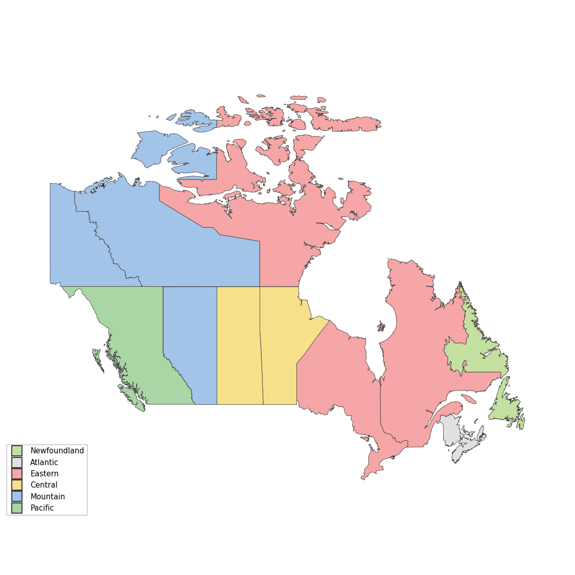 Canada Time Zone Map - free printable map of Canada