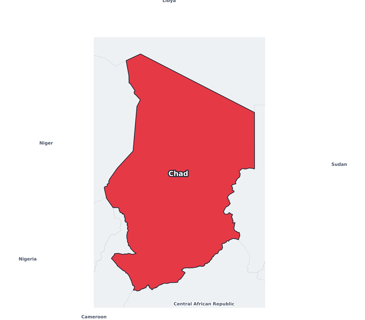 Chad Labeled Map - free printable map of Chad
