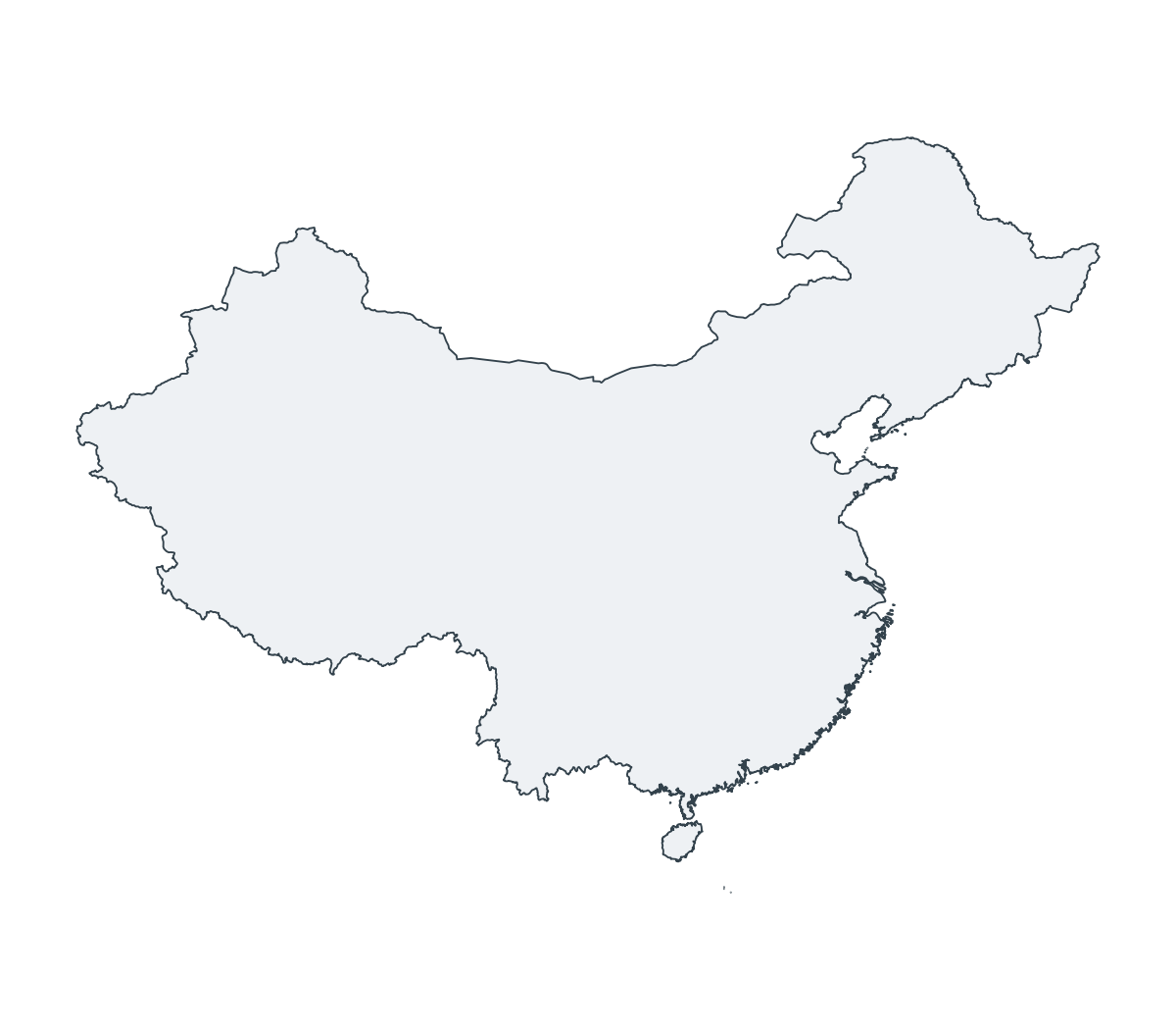 China Outline Map - free printable map of China
