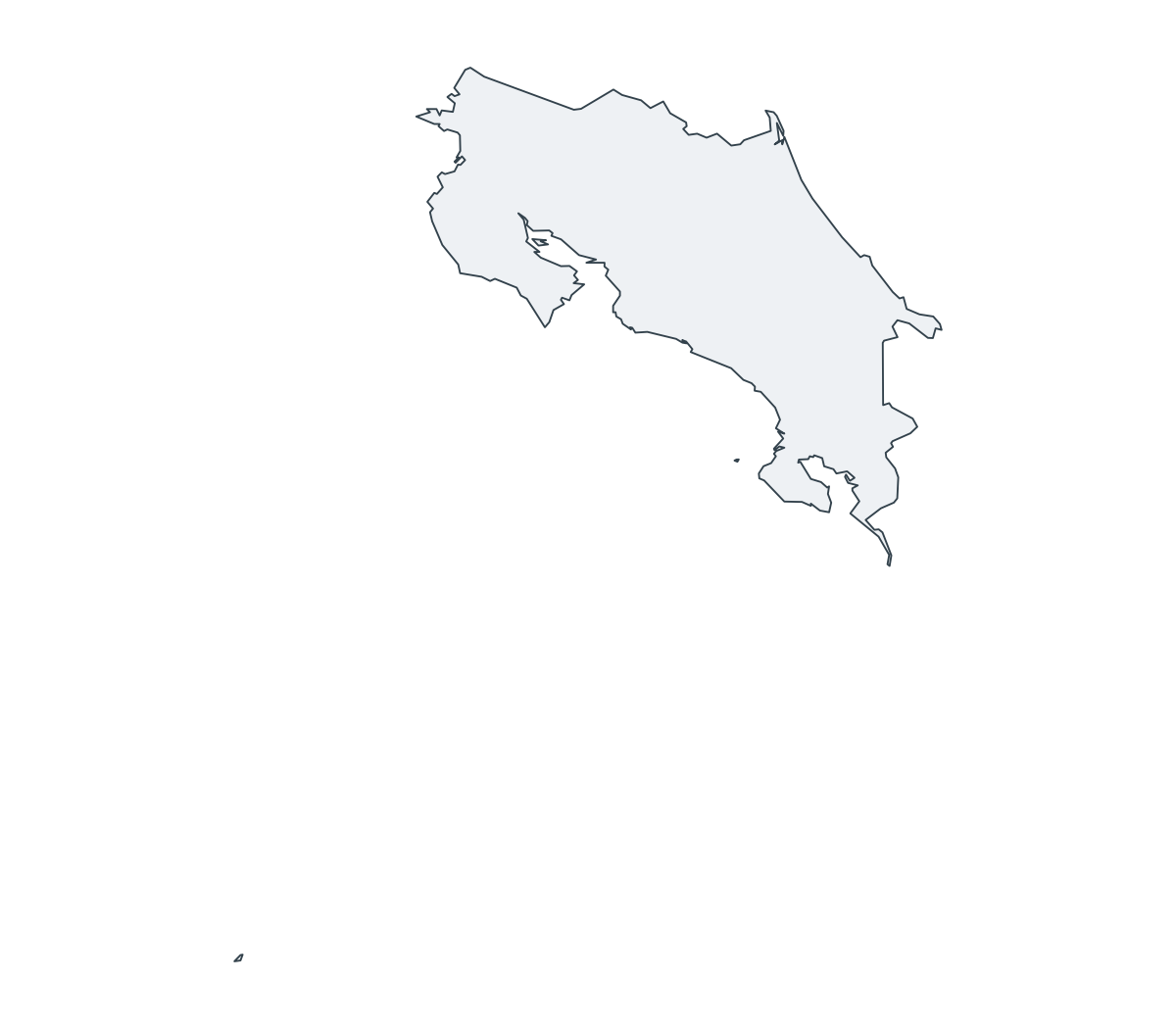 Costa Rica Outline Map - free printable map of Costa Rica