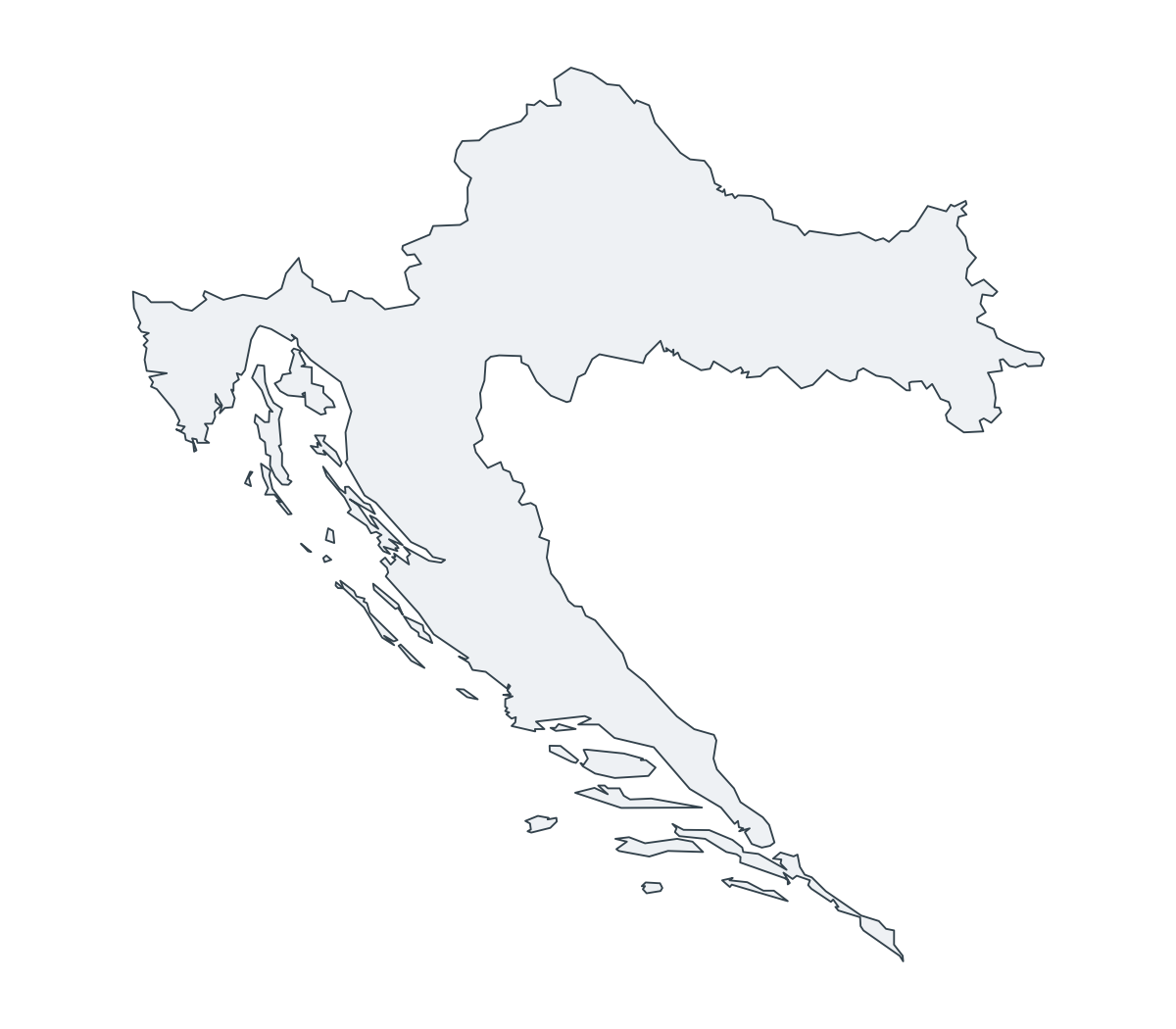 Croatia Outline Map - free printable map of Croatia