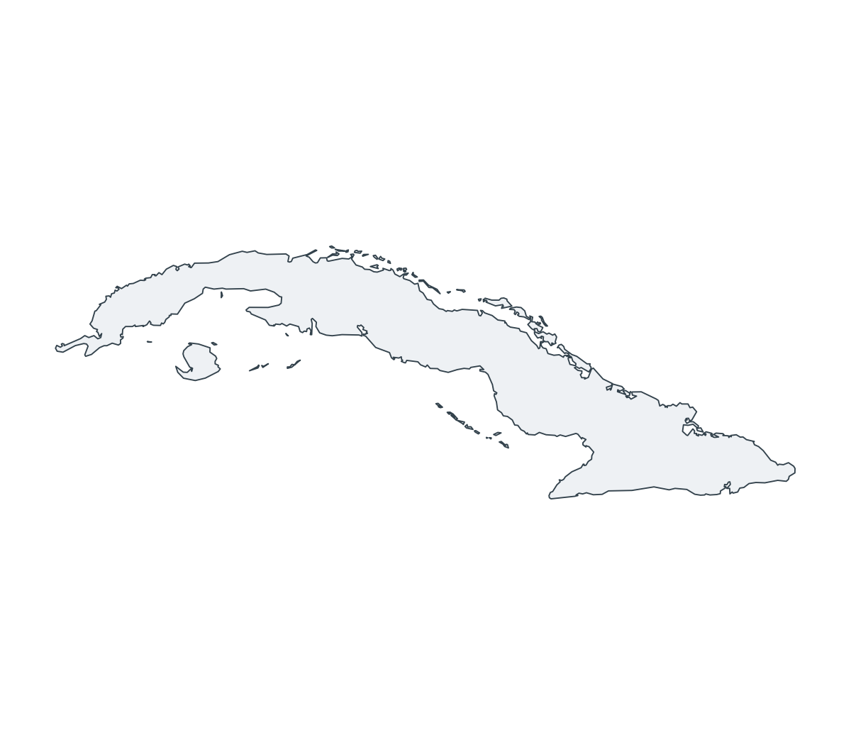 Cuba Outline Map - free printable map of Cuba