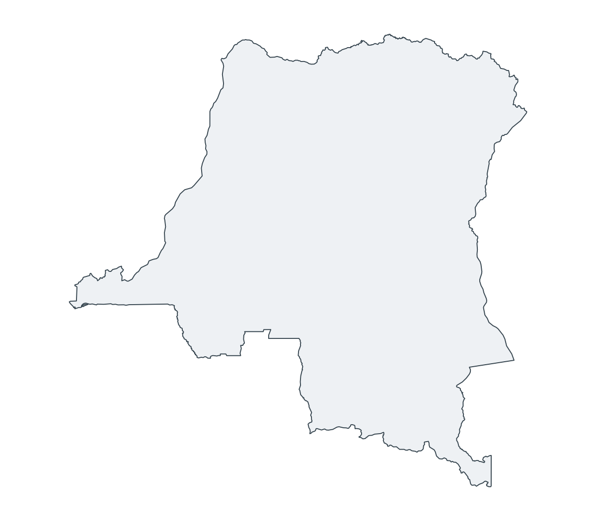 Democratic Republic of the Congo Outline Map - free printable map of Democratic Republic of the Congo