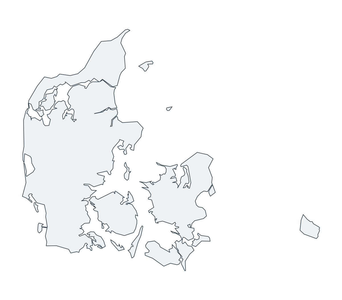 Denmark Outline Map - free printable map of Denmark
