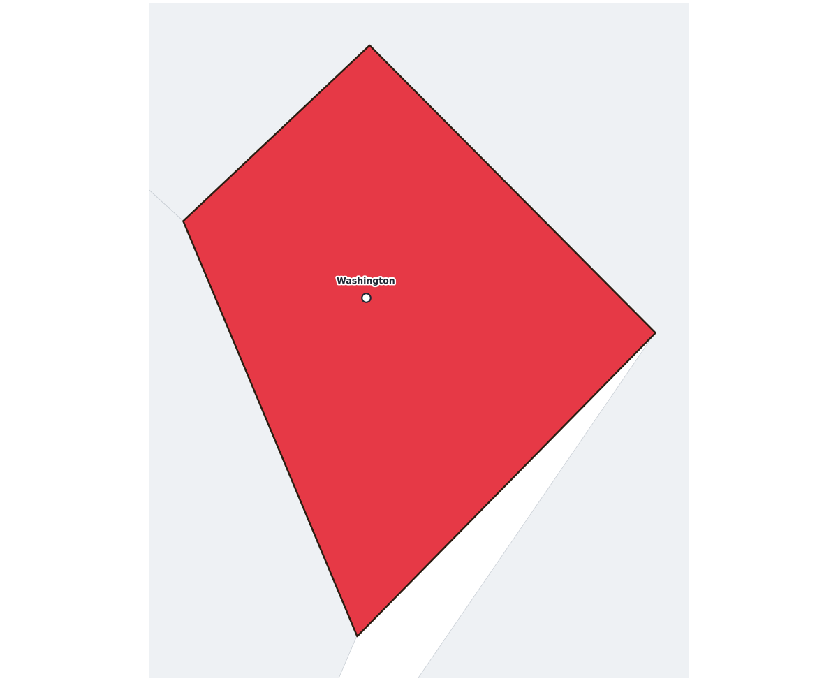 District of Columbia Labeled Map - free printable map of District of Columbia