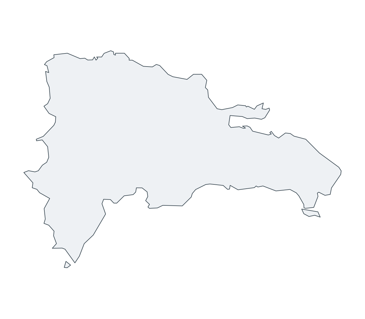 Dominican Republic Outline Map - free printable map of Dominican Republic