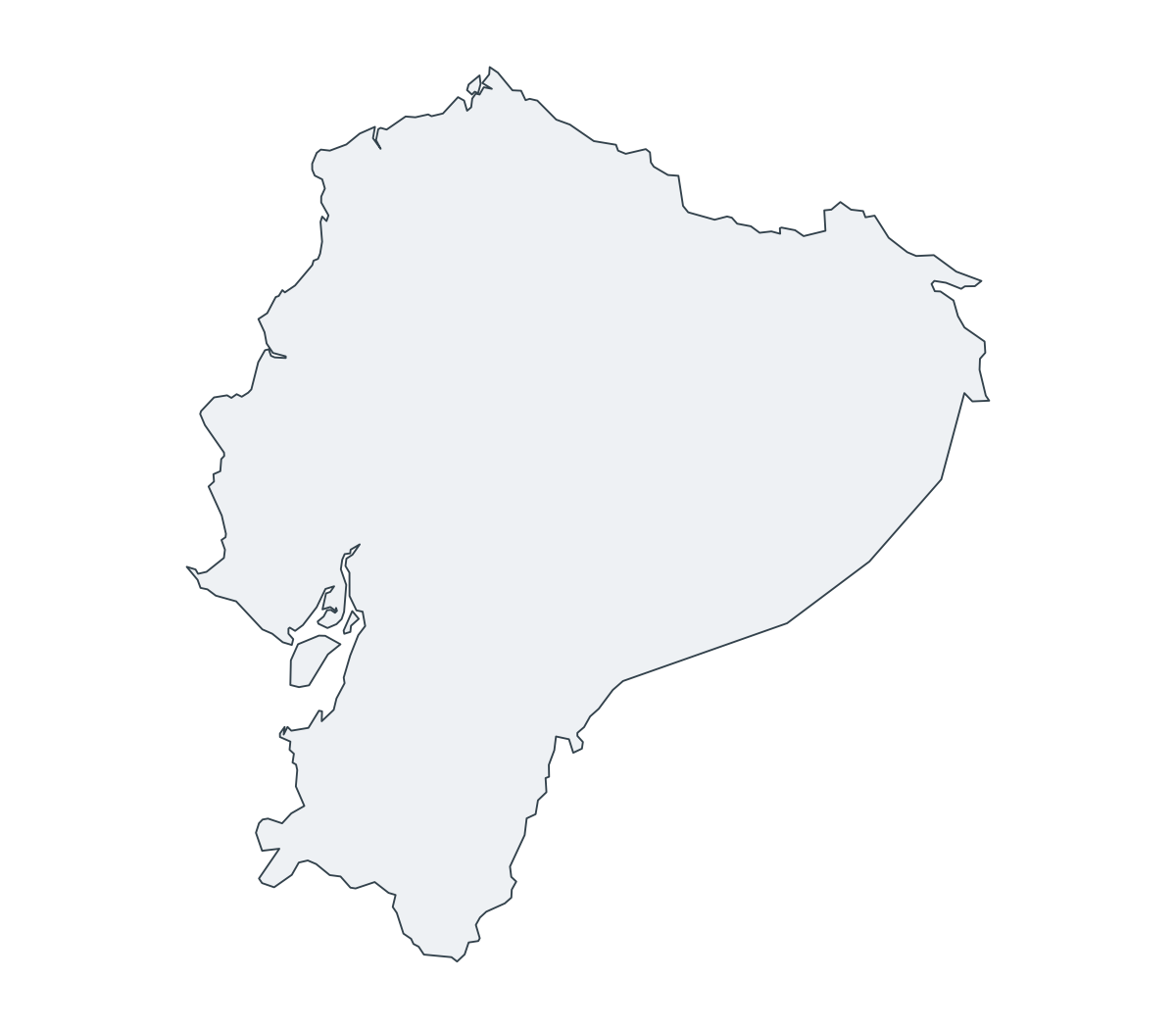 Ecuador Outline Map - free printable map of Ecuador