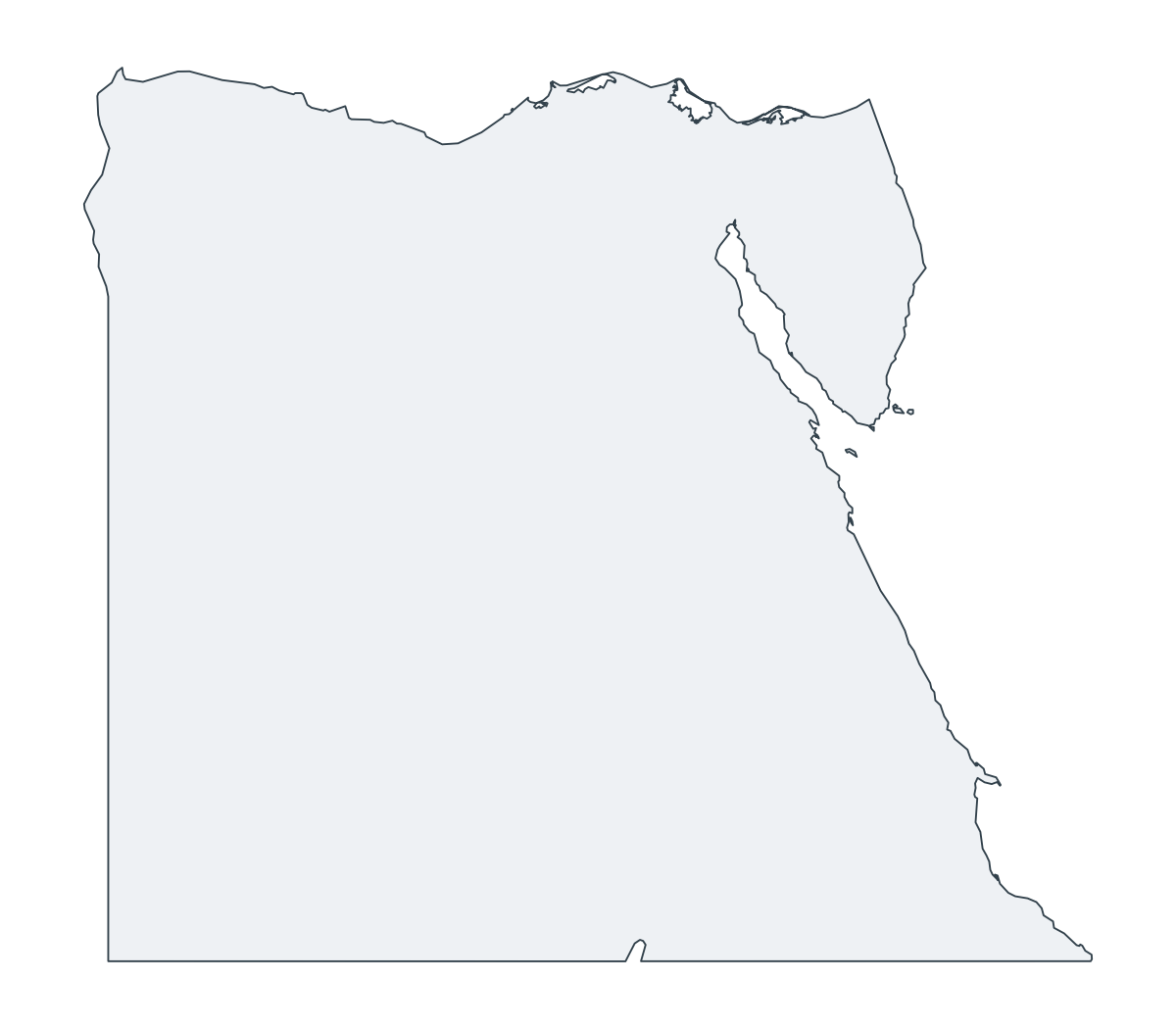 Egypt Outline Map - free printable map of Egypt