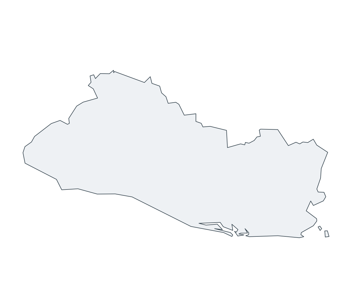 El Salvador Outline Map - free printable map of El Salvador