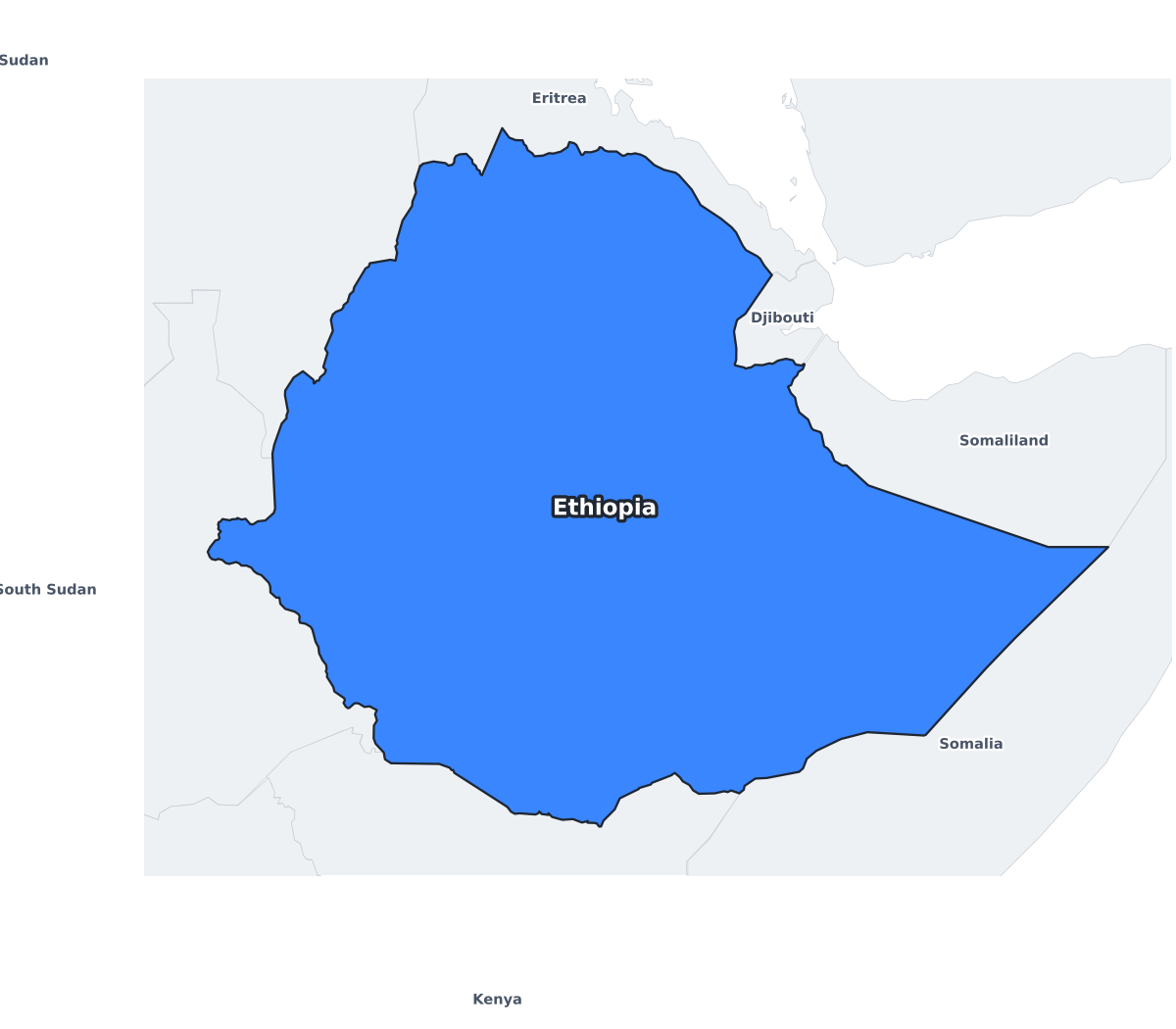 Ethiopia Labeled Map - free printable map of Ethiopia