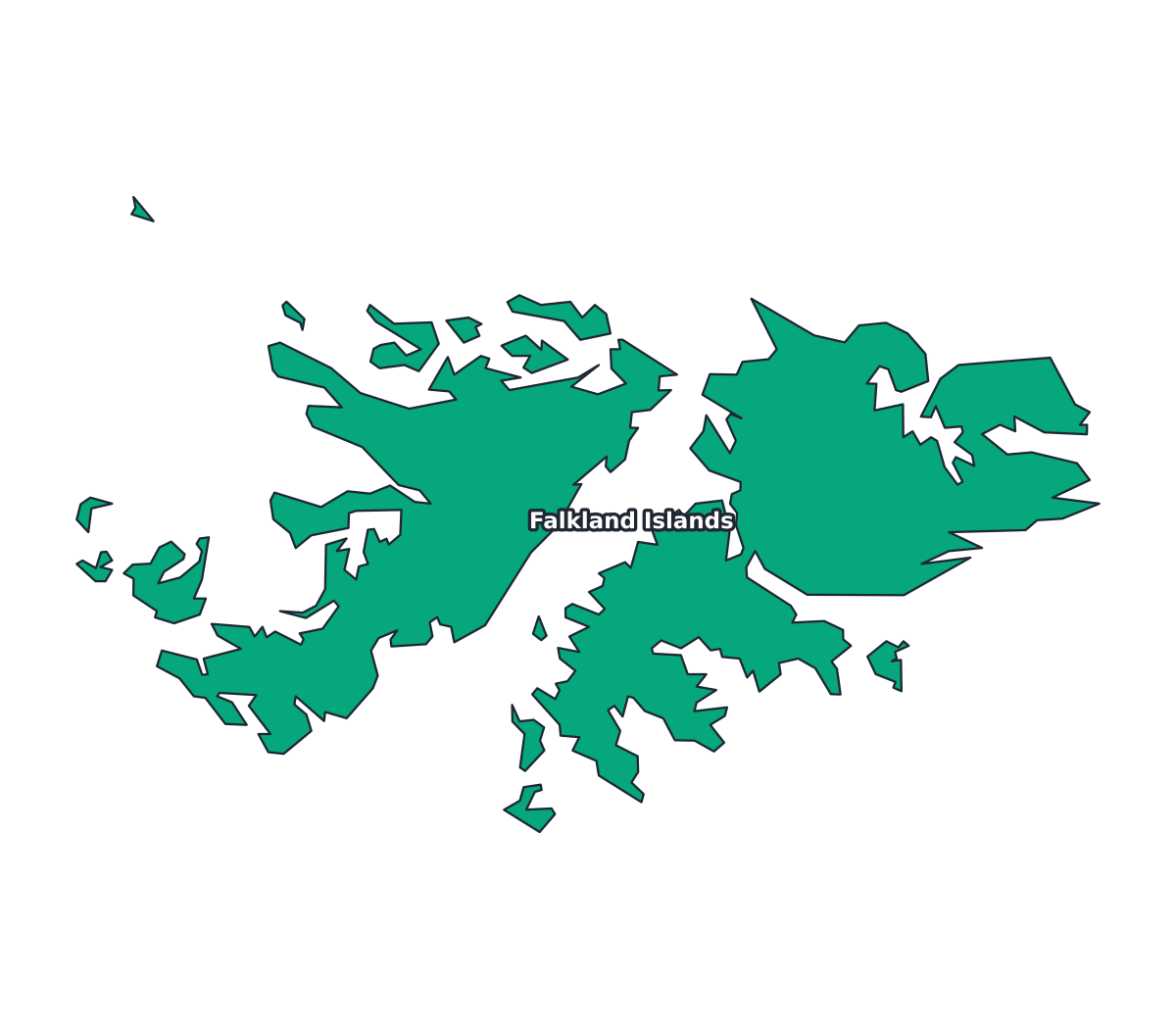 Falkland Islands Labeled Map - free printable map of Falkland Islands