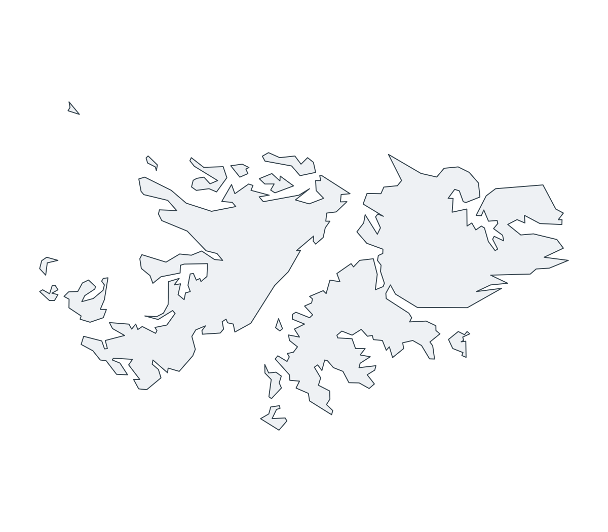 Falkland Islands Outline Map - free printable map of Falkland Islands