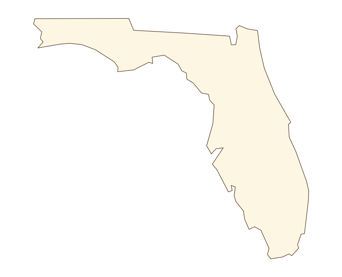 Florida Blank Outline Map - free printable map of Florida