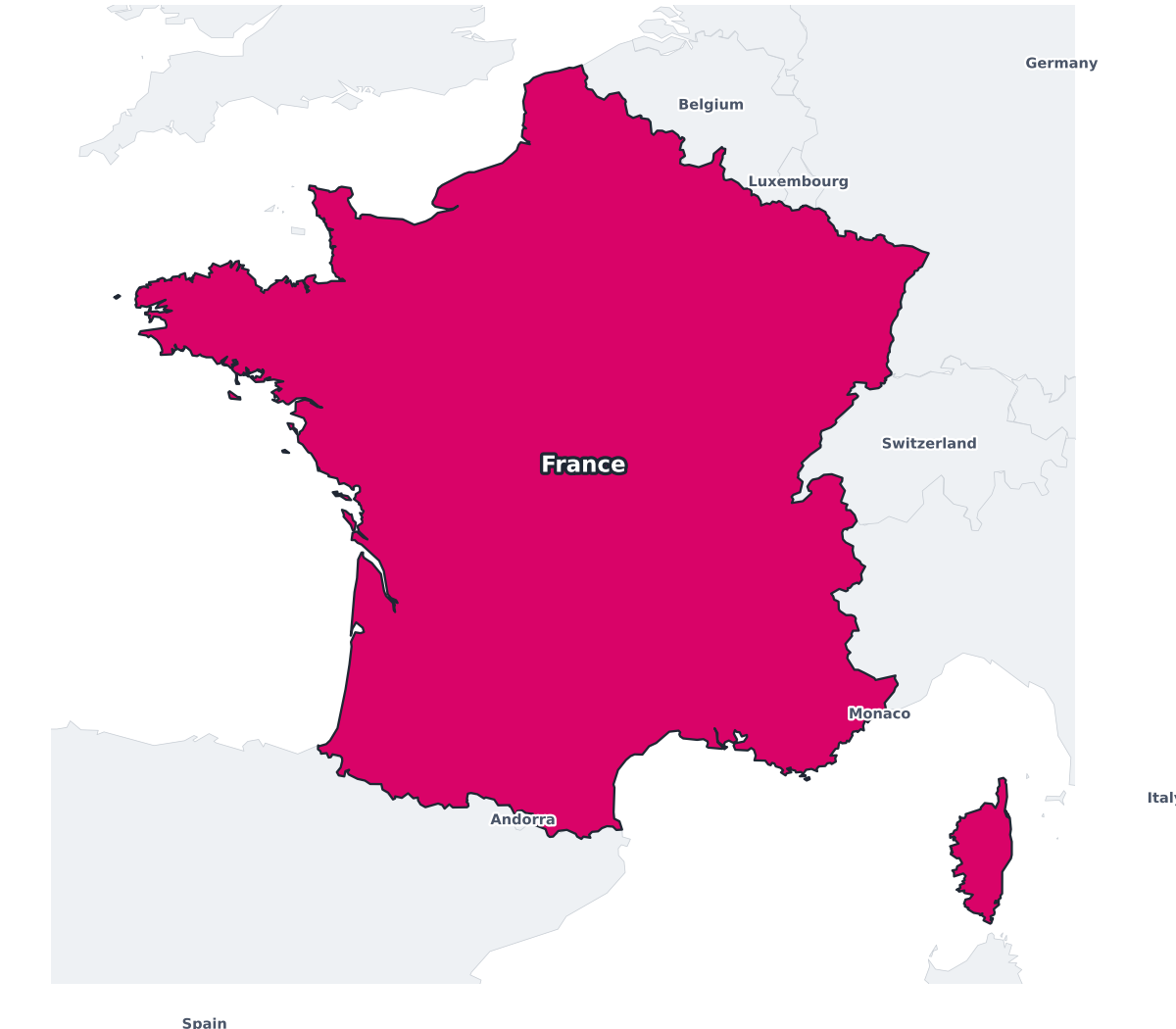 France Labeled Map - free printable map of France