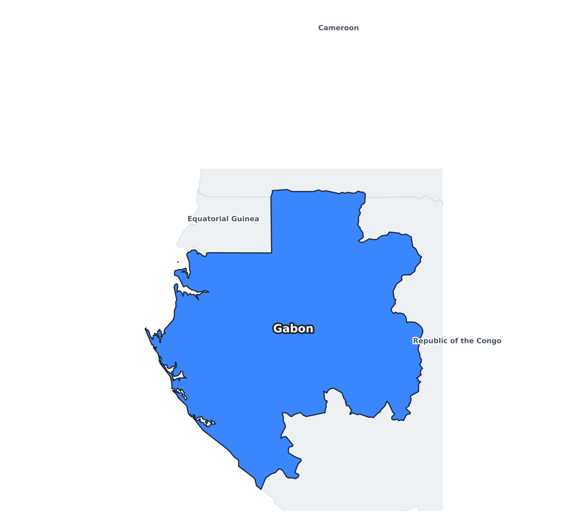 Gabon Labeled Map - free printable map of Gabon