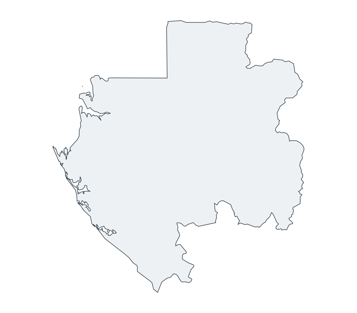 Gabon Outline Map - free printable map of Gabon