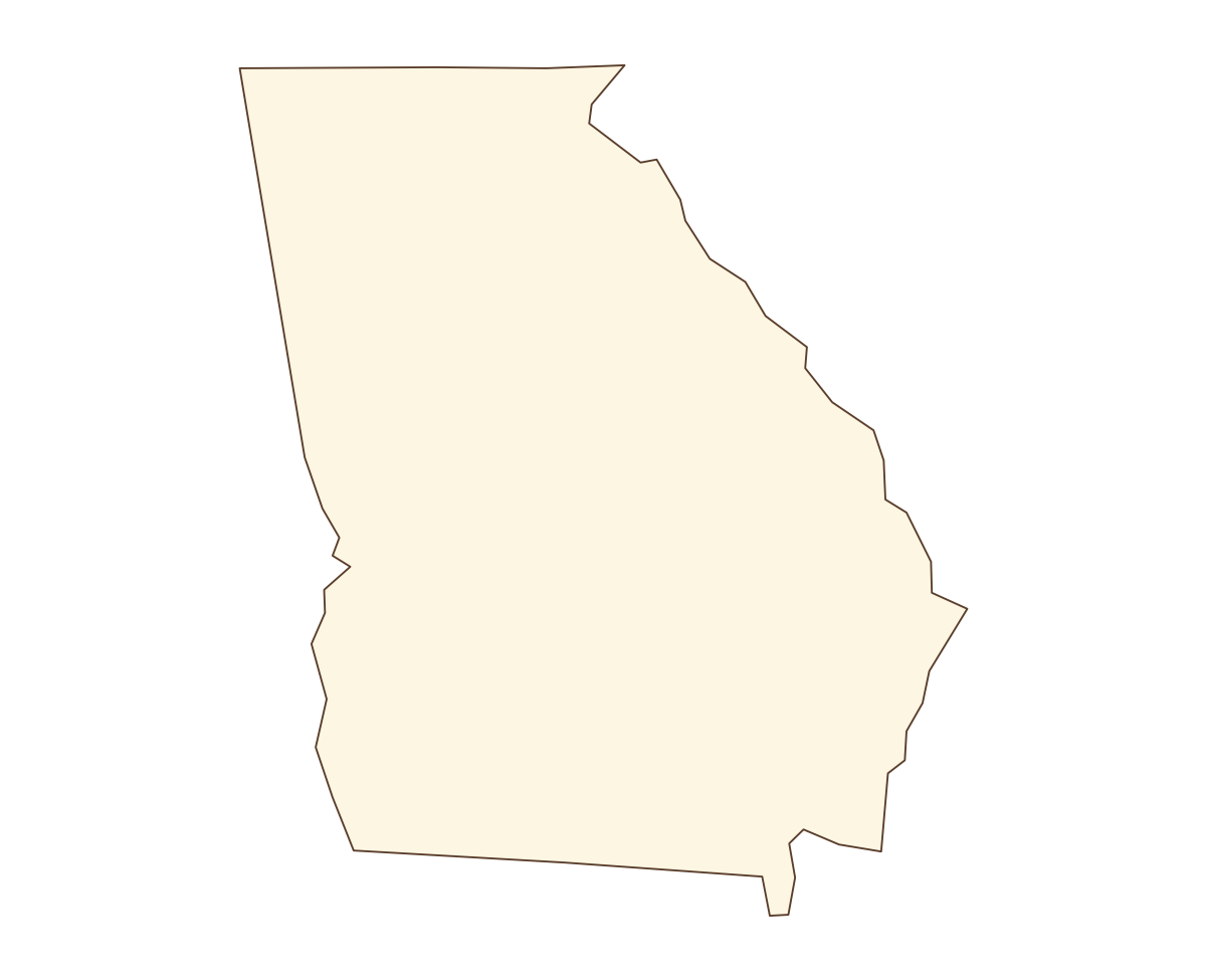 Georgia (US) Blank Outline Map - free printable map of Georgia